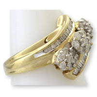 Renaissance Jewelry JWBR 10K Gold Diamond Cluster Ring | Vintage Floral Diamond Estate Ring