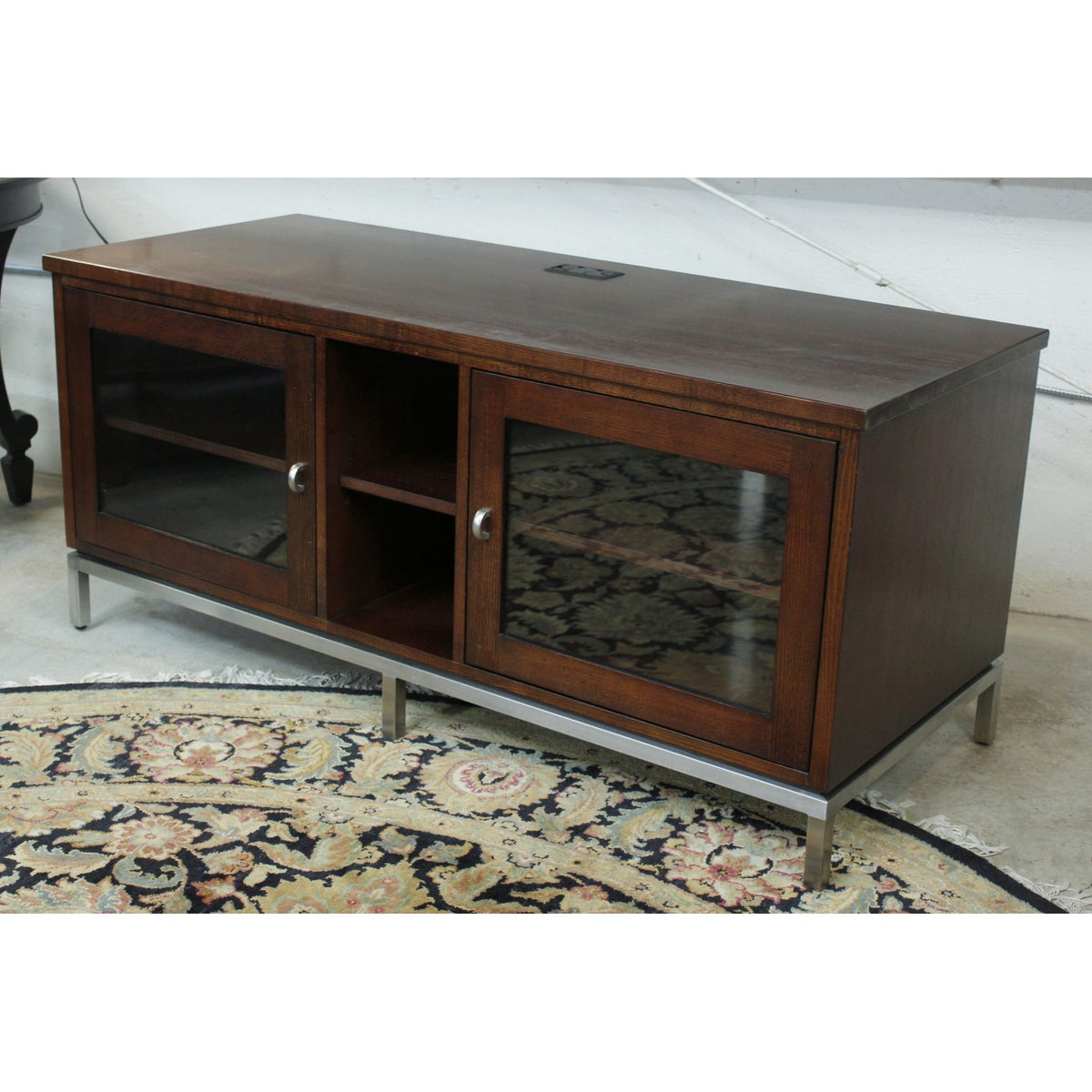 Ethan Allen Glass Door Media Console