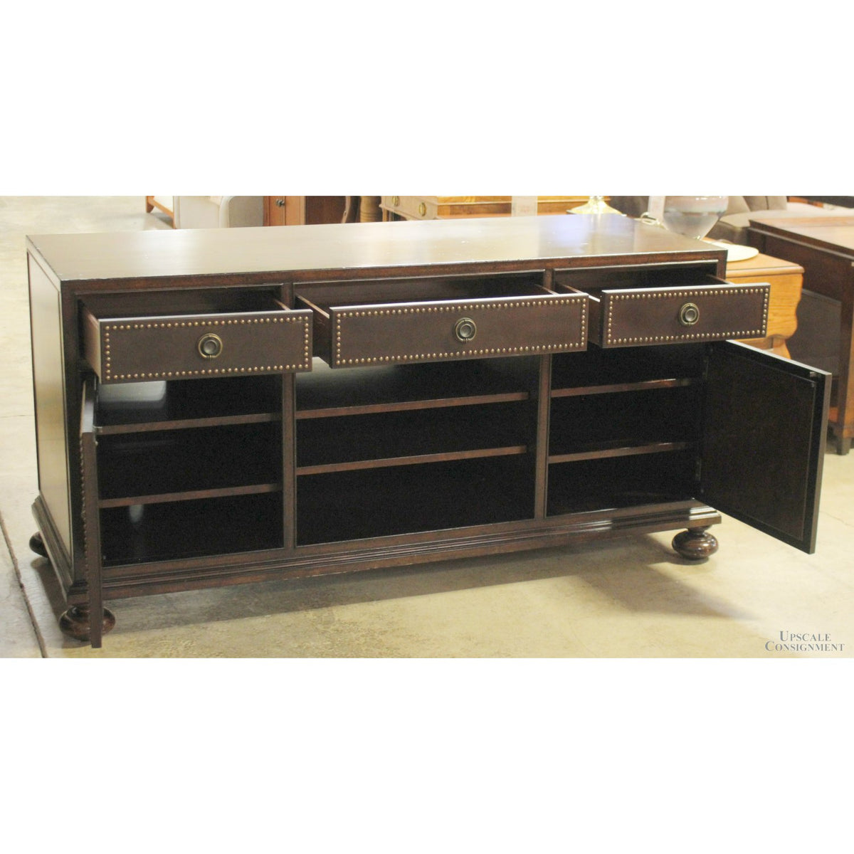 Lexington Brown Leather Media Console