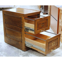 2 Drawer Dark Oak File Cabinet