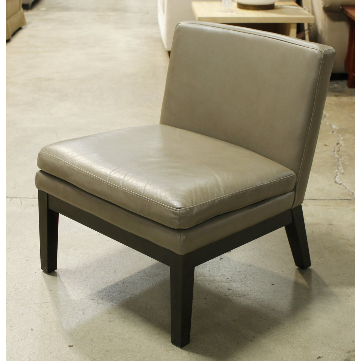 West Elm Leather Slipper Chair