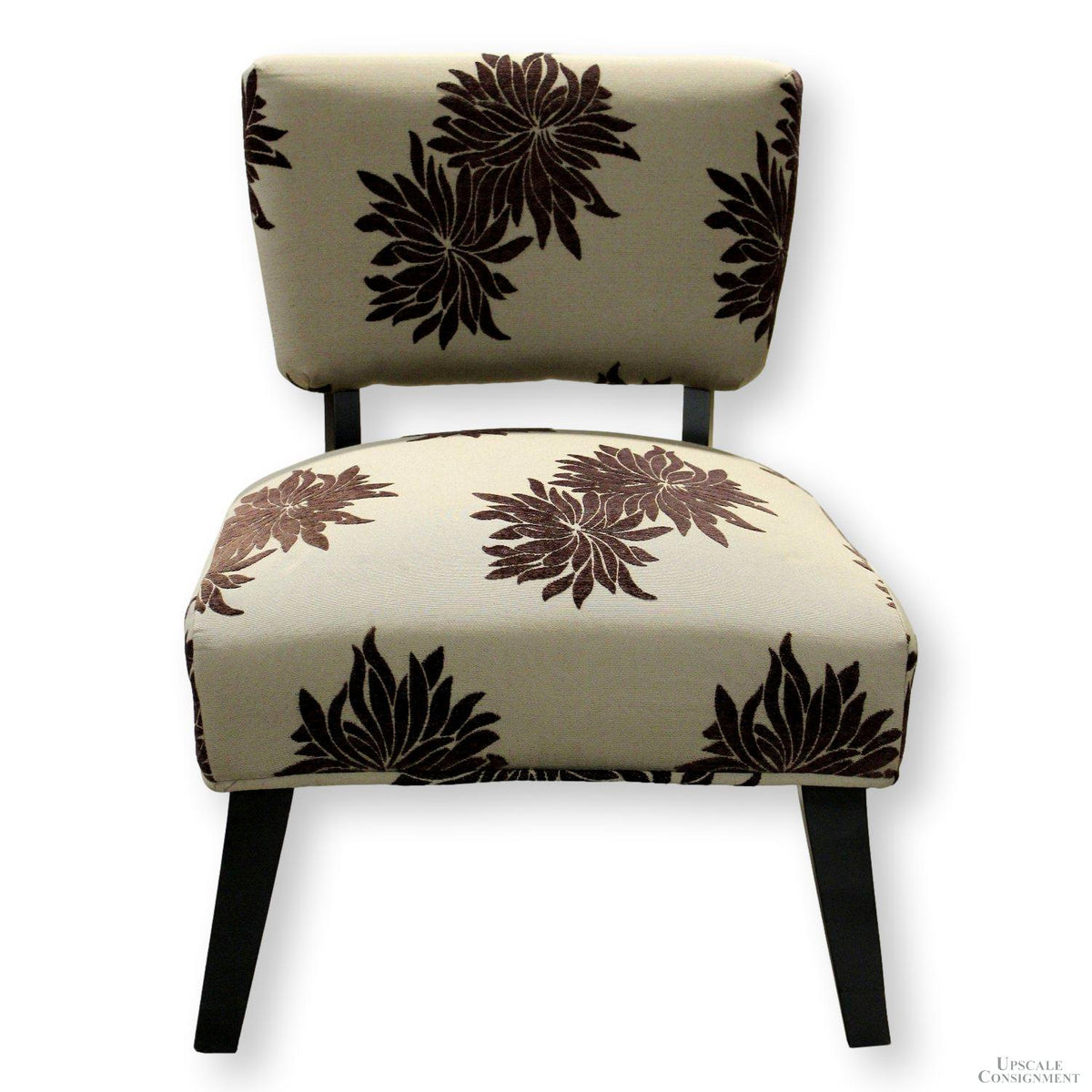 Floral Tapestry Armless Slipper Chair