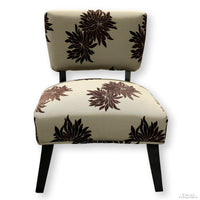 Floral Tapestry Armless Slipper Chair