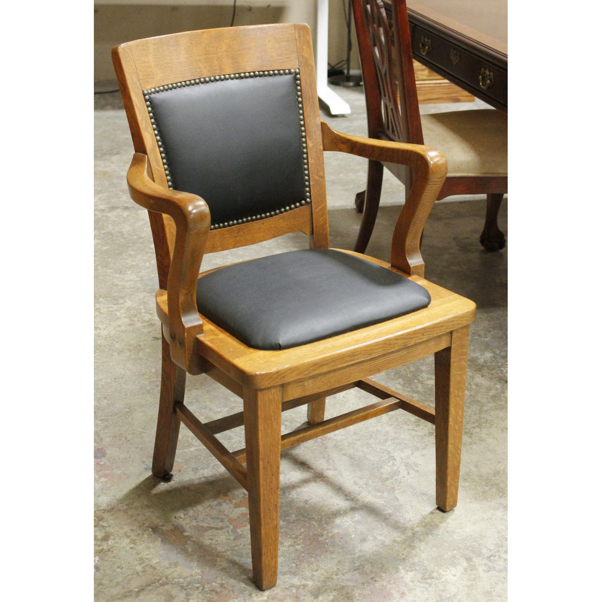 Vintage Oak Stationary Office Chair