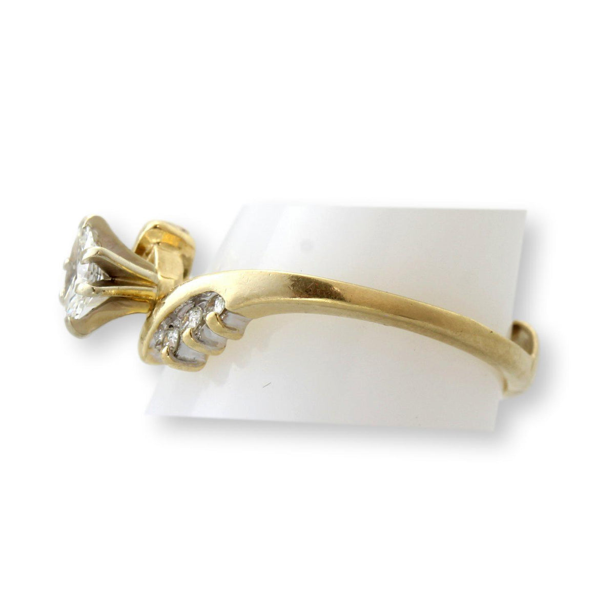 Vintage Crescent 14KP Gold Marquise Diamond Shadow Band | Estate Wedding Ring