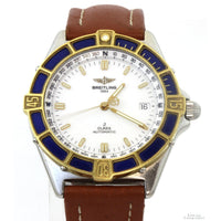 Breitling J-Class Automatic Swiss Made Watch | Ref. D10067 | 18K Gold & Blue Enamel Bezel