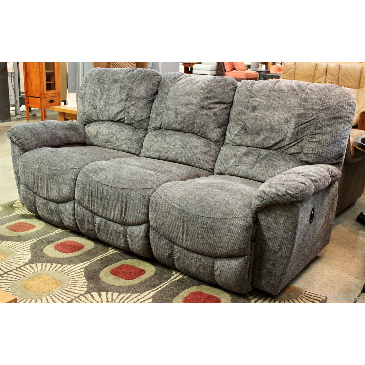 La-Z-Boy Mottled Gray Dual Reclining Sofa