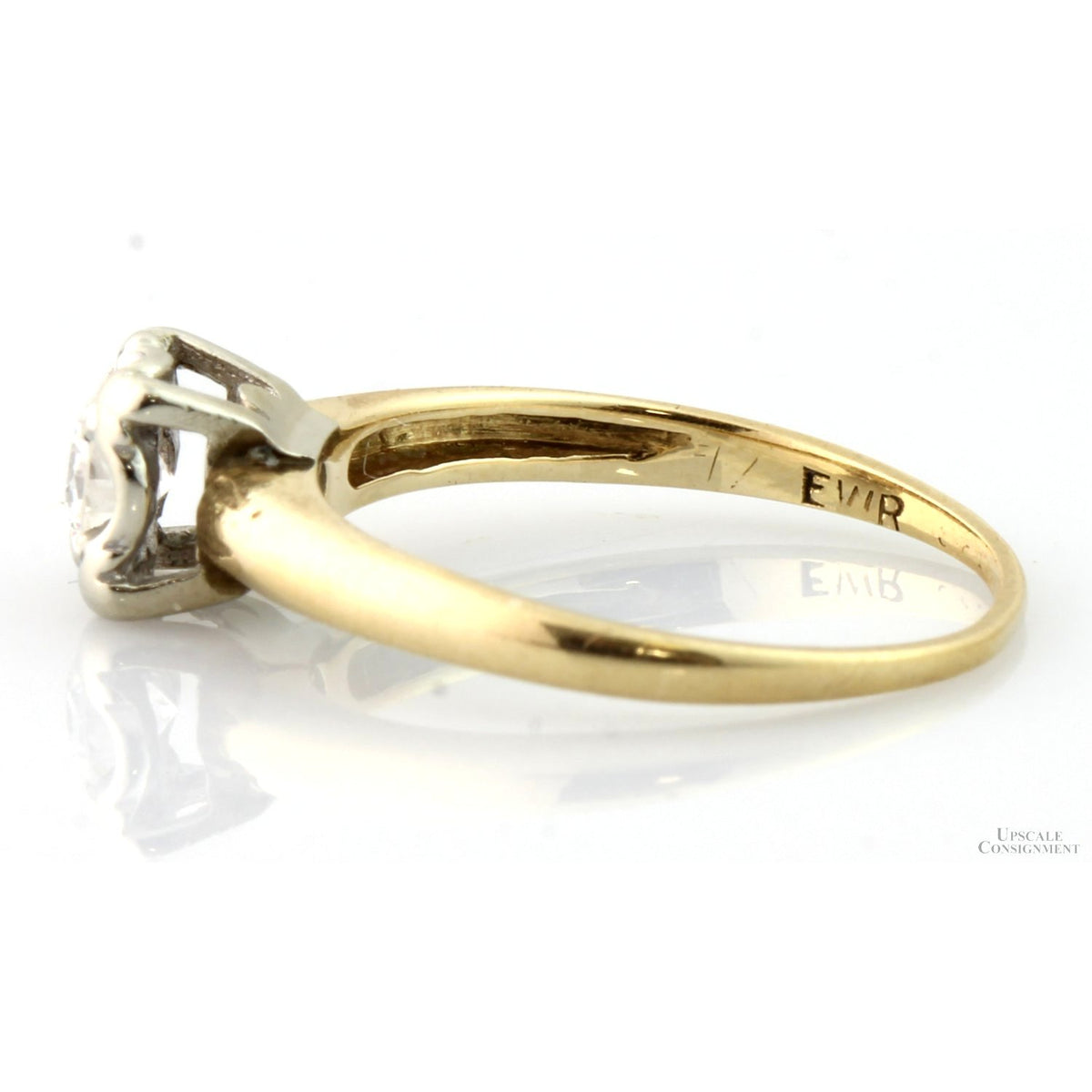 Mid Century Modern .25ctw Diamond 14K Yellow Gold Ring