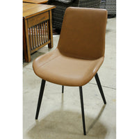 Cognac Brown Faux Leather Armless Chair