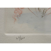 Framed Limited Edition Etching 'Kissing Grapes' by Salvador Dali