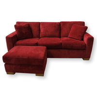 Flexsteel Dark Red Sofa w/Ottoman