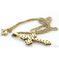 14K Yellow Gold 2.9ctw Garnet Cross 18" Gold-Tone Chain