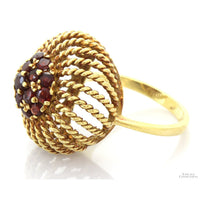 1.35ctw Spessartine Garnets | 18K Yellow Gold Cannetille Ring