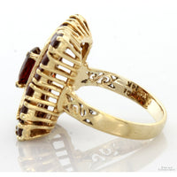 14K Yellow Gold Pyrope-Spessartine Garnet Openwork Statement Ring