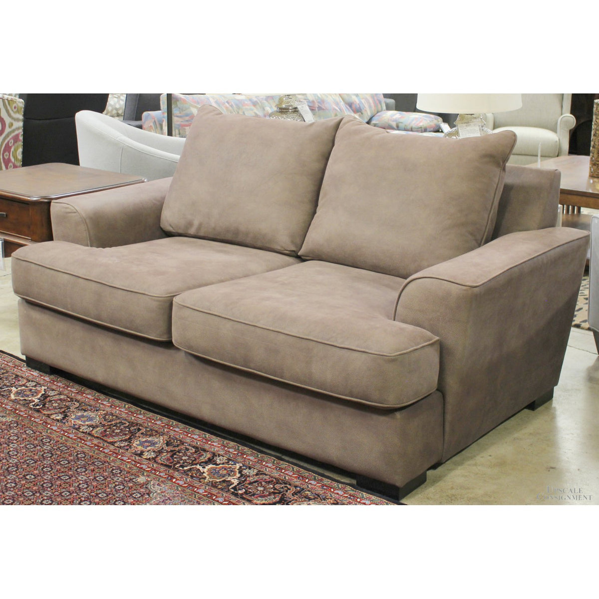 Pacific Furniture Brown Micro-Suede Loveseat