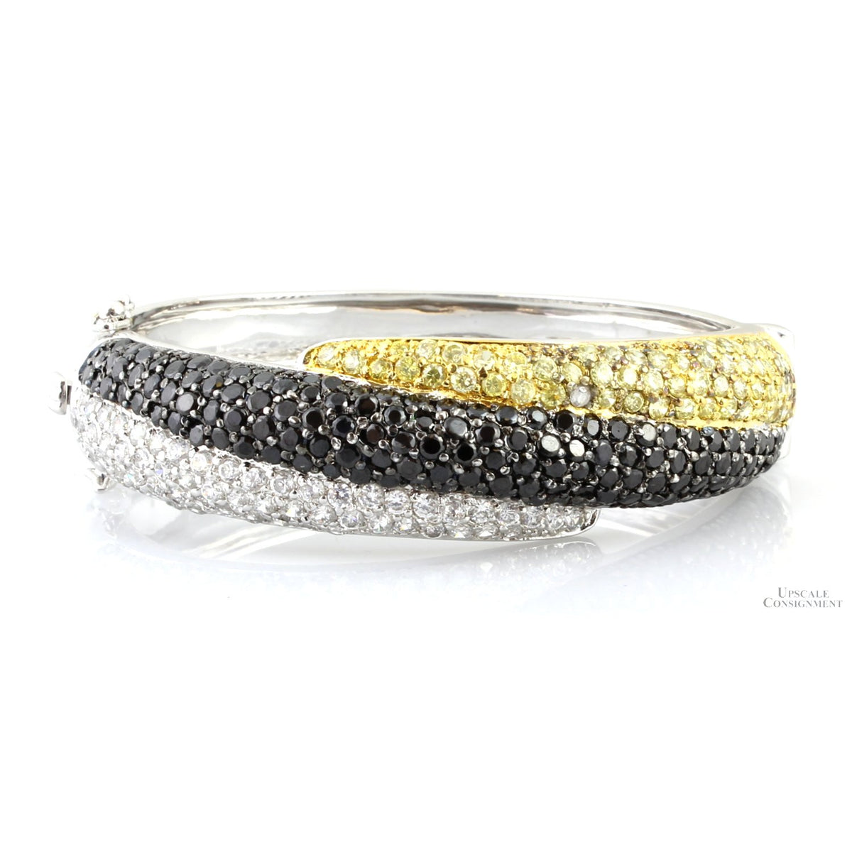 Charles Winston Sterling Silver Multi-Color CZ Hinged Bangle