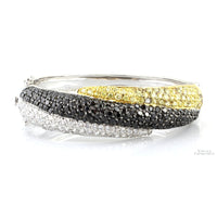Charles Winston Sterling Silver Multi-Color CZ Hinged Bangle