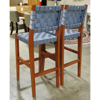 J. Persing Pair of Webbed Bar Stools