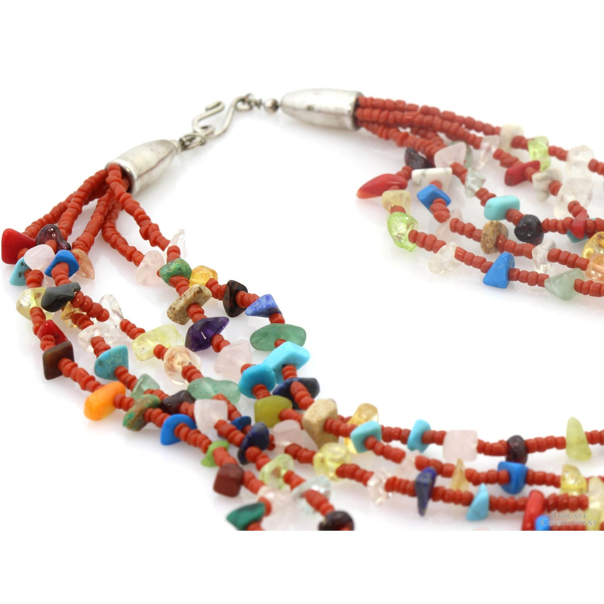 Vintage Santo Domingo Pueblo Multi-Strand Heishi Necklace & Earring Set