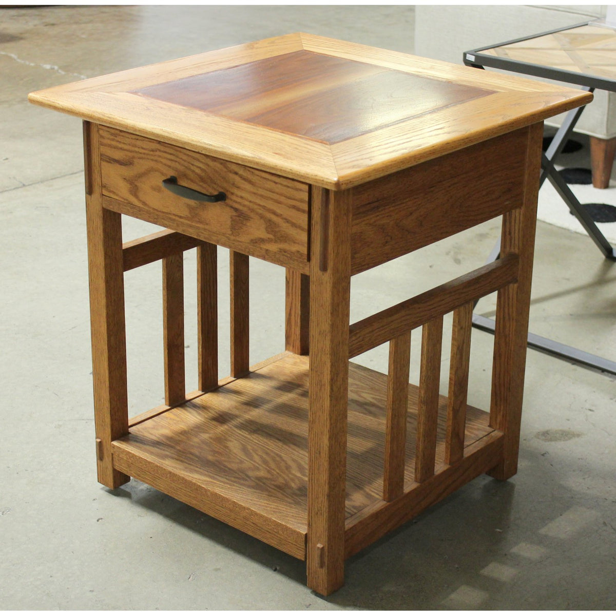Two-Tone Oak Mission Style End Table