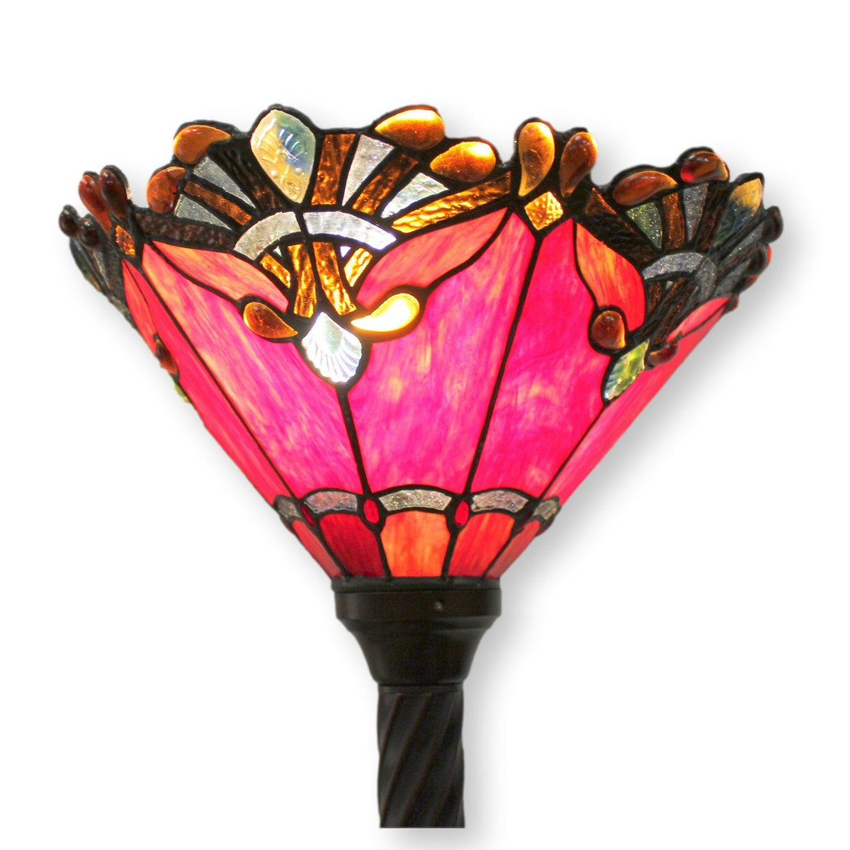 Leaded Glass Uplight Floor Lamp