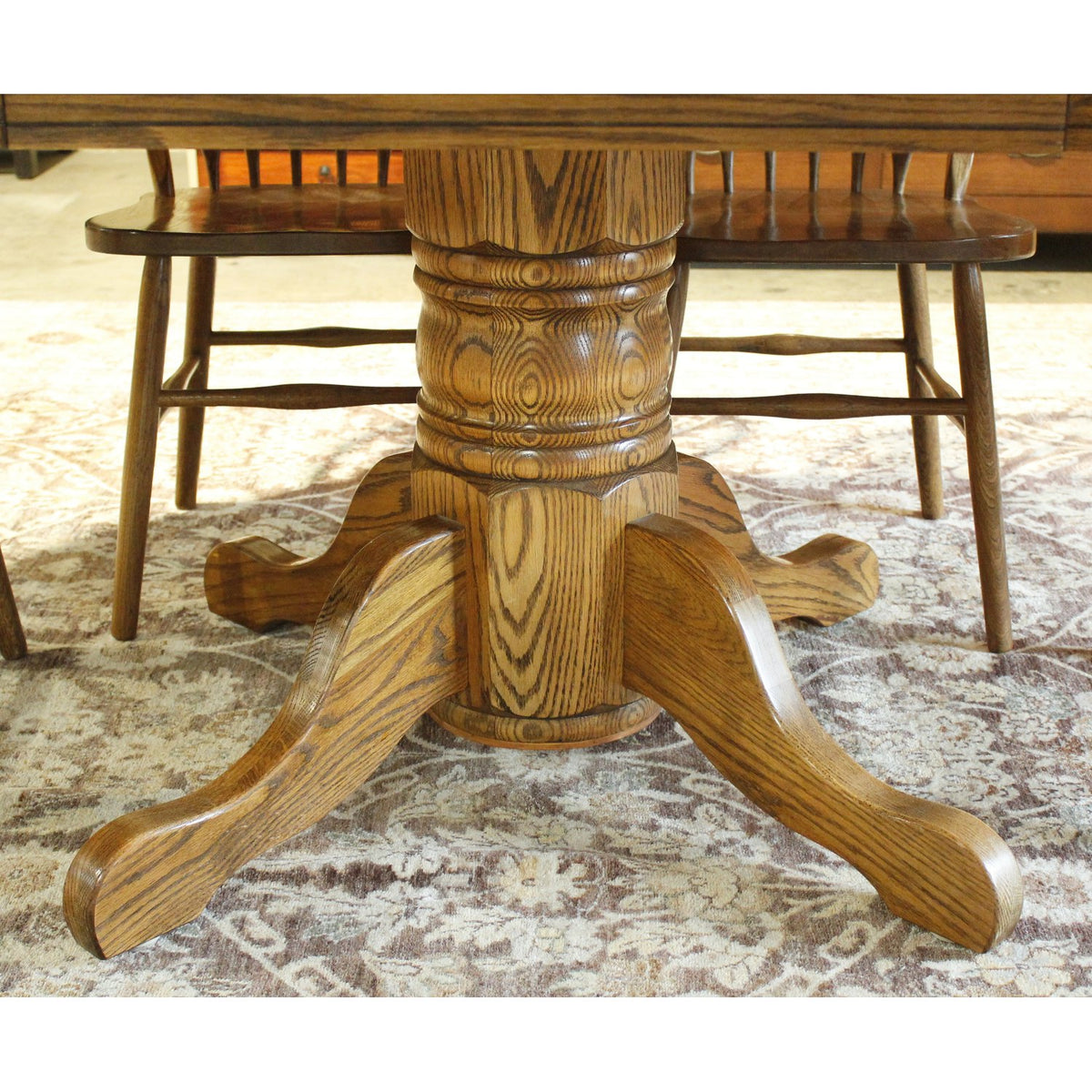 A-America Oval Oak Dining Table w/6 Spindle Chairs