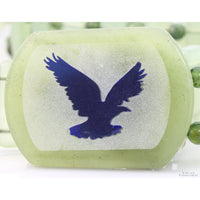 Vintage Green Chalcedony Belt Eagle Motif Buckle Steel Clasp