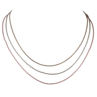 14K Tri-Color Gold Graduated Length Wheat Chain Necklace