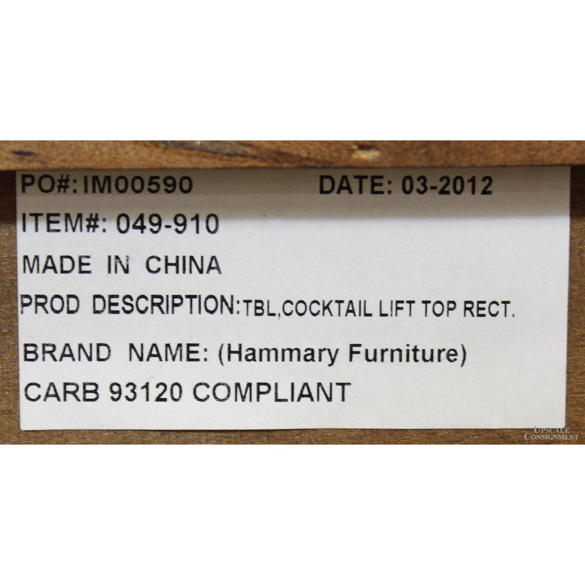 Hammary Rustic Lift-Top Coffee Table