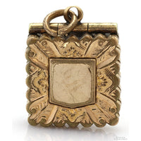 Vintage Tiger's Eye Cameo Locket Pendant with 14K Gold Accents