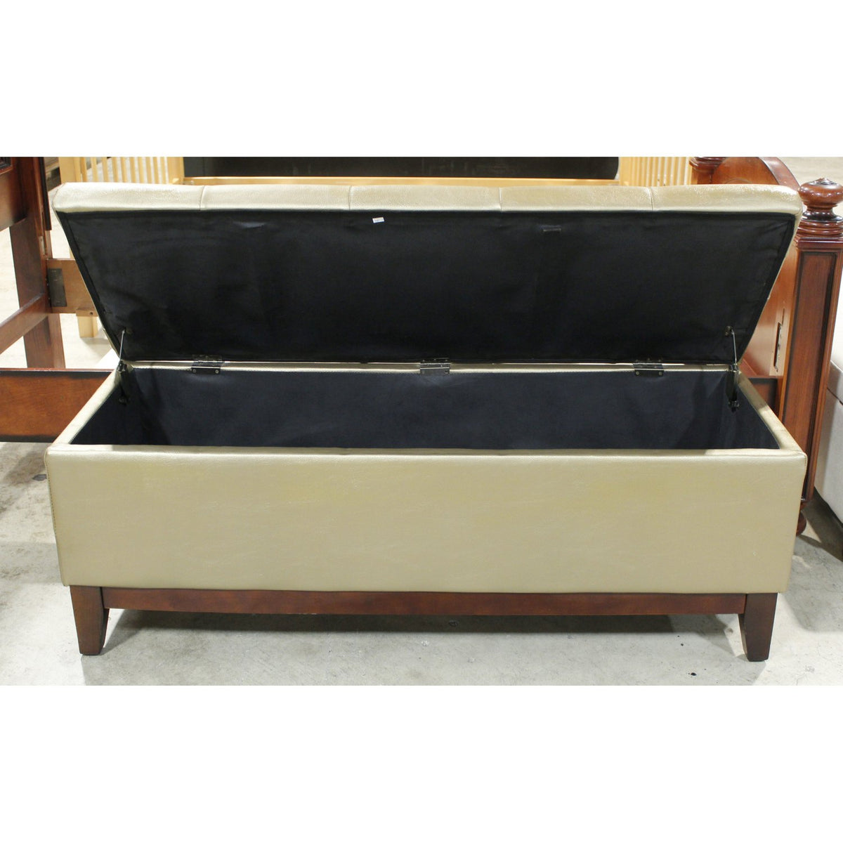 Gold Tufted Storage Ottoman