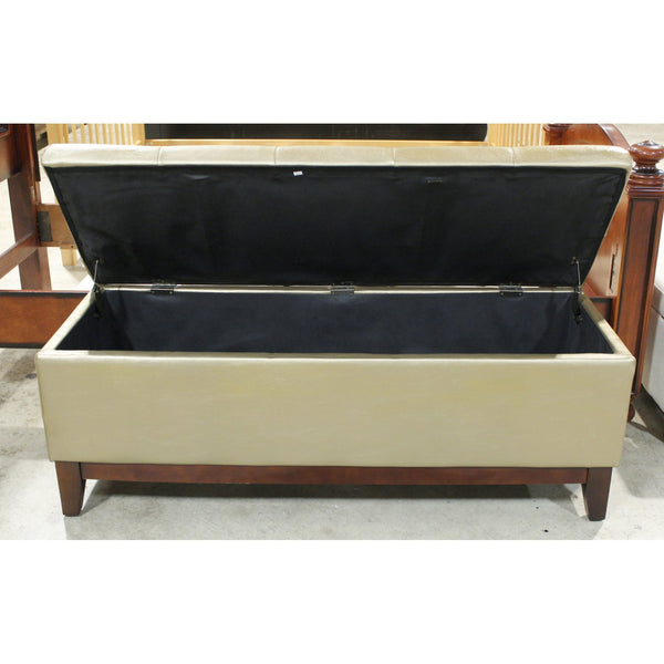 Gold Tufted Storage Ottoman
