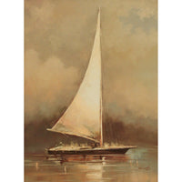 Framed Original Oil White Sailboat