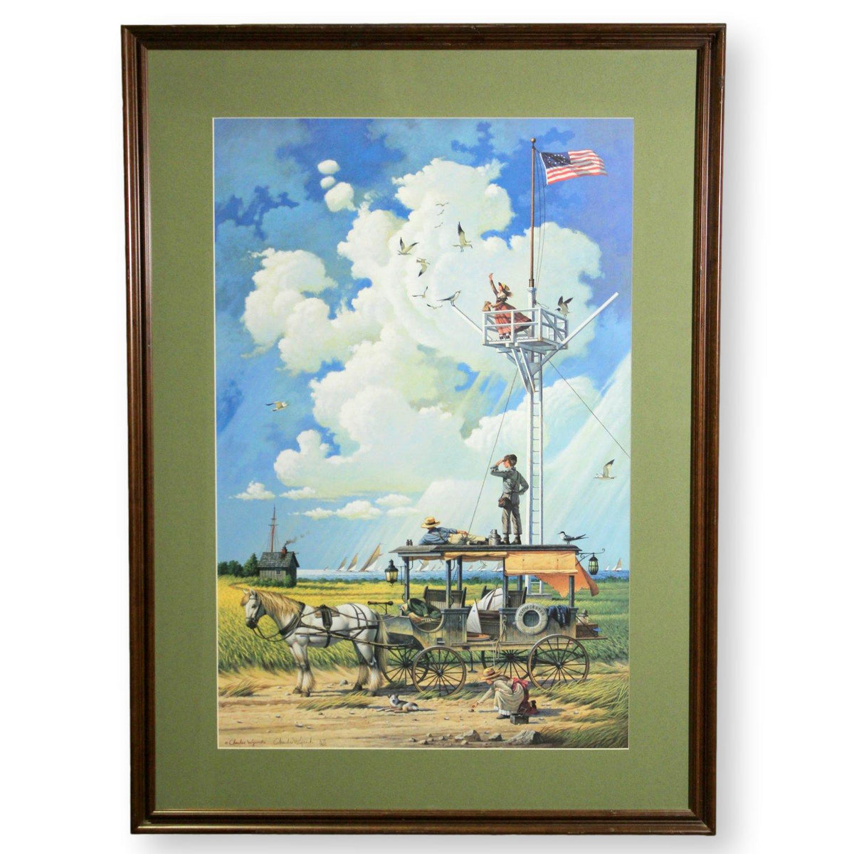 Framed Limited Edition Print 'Young Hearts at Sea' by Charles Wysocki