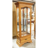 Walton Mfg. Oak Curio w/Drawer