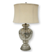 Mottled Mercury Glass Lamp w/Linen Shade