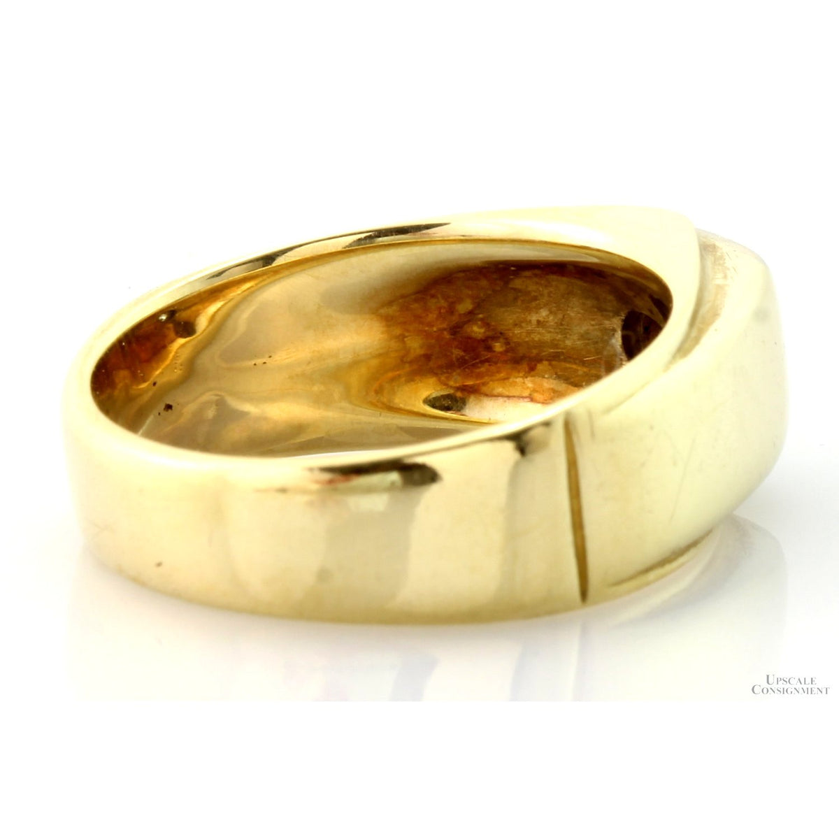14K Yellow Gold .18ct Diamond Men's  Sculptural 11.51G Band