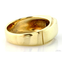 14K Yellow Gold .18ct Diamond Men's  Sculptural 11.51G Band