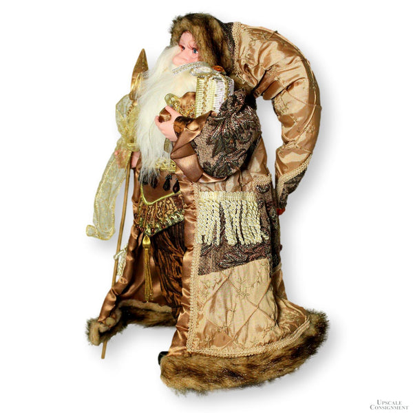 19'' Cocoa & Gold Santa Figure