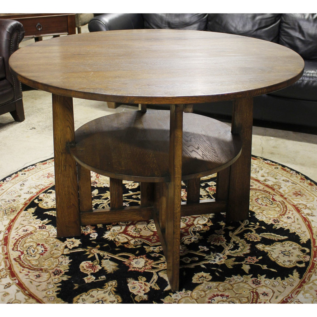 Craftsman Style 43'' Round Accent Table