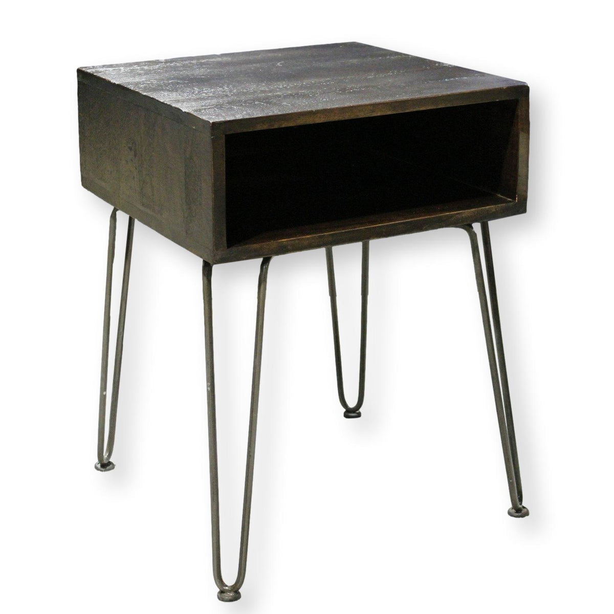 Rustic Hairpin Leg End Table