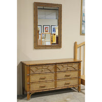 Henry Link Rattan & Bamboo Dresser w/Mirror