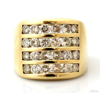 2.62ctw Diamond 14K Gold Ring - Euro Style Shank