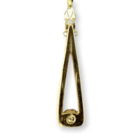 14K Gold .15ct Old Mine Cut Diamond Teardrop Pendant Necklace