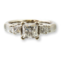 1.41ctw Princess Cut Diamond Wedding Set - 1.01ct Solitaire Diamond