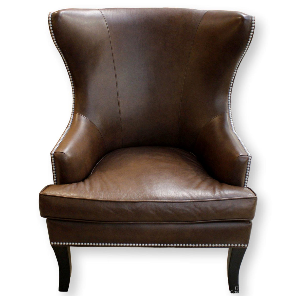 Brown Leather Wingback Chair