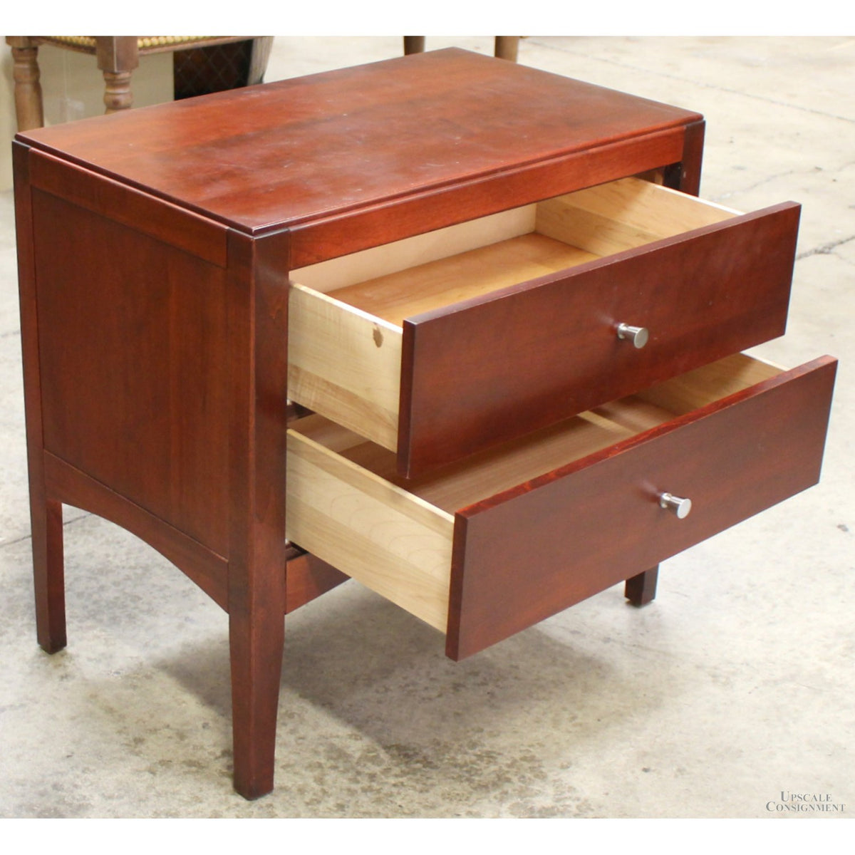 Mahogany Two Drawer Nightstand