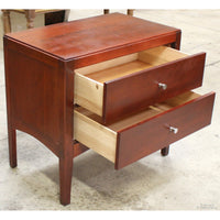 Mahogany Two Drawer Nightstand