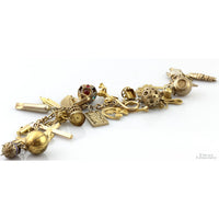 Vintage 10K Gold Charm Bracelet - 31 Charms c. 1960s