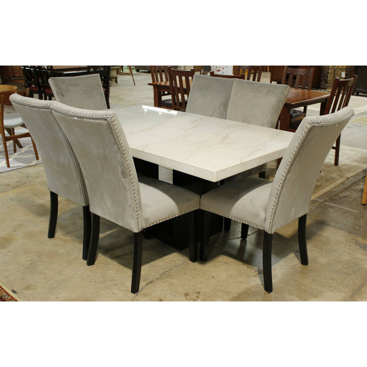 Marble Top Dining Table w/6 Chairs